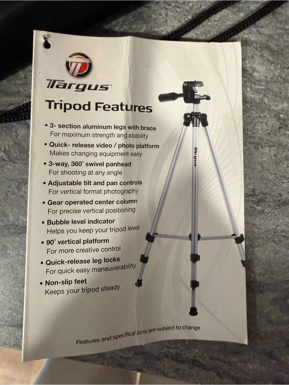 Targus Lightweight Silver Tripod Stand for Home and Kitchen Use
